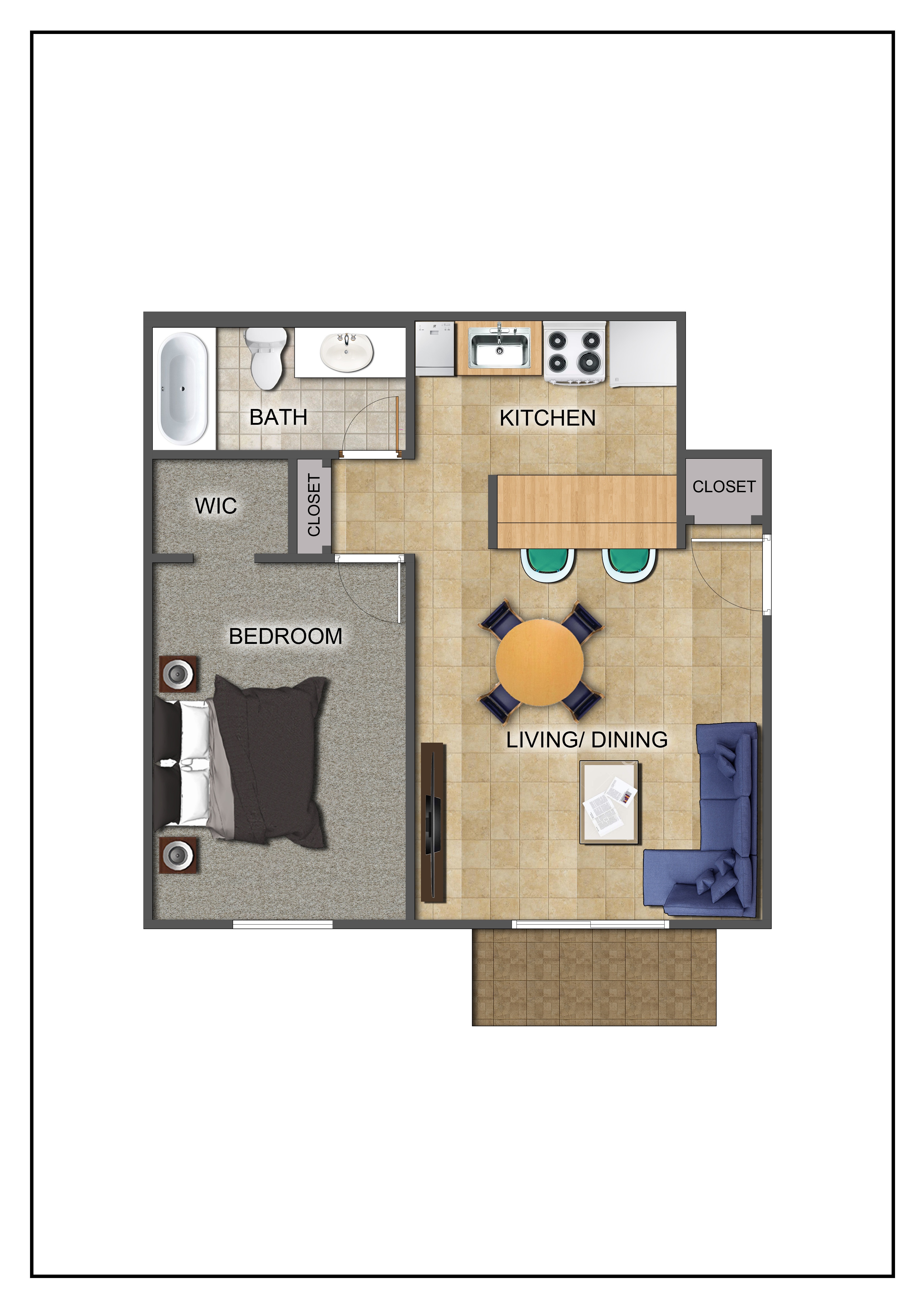 Tower Apartments – One Bedroom One Bath