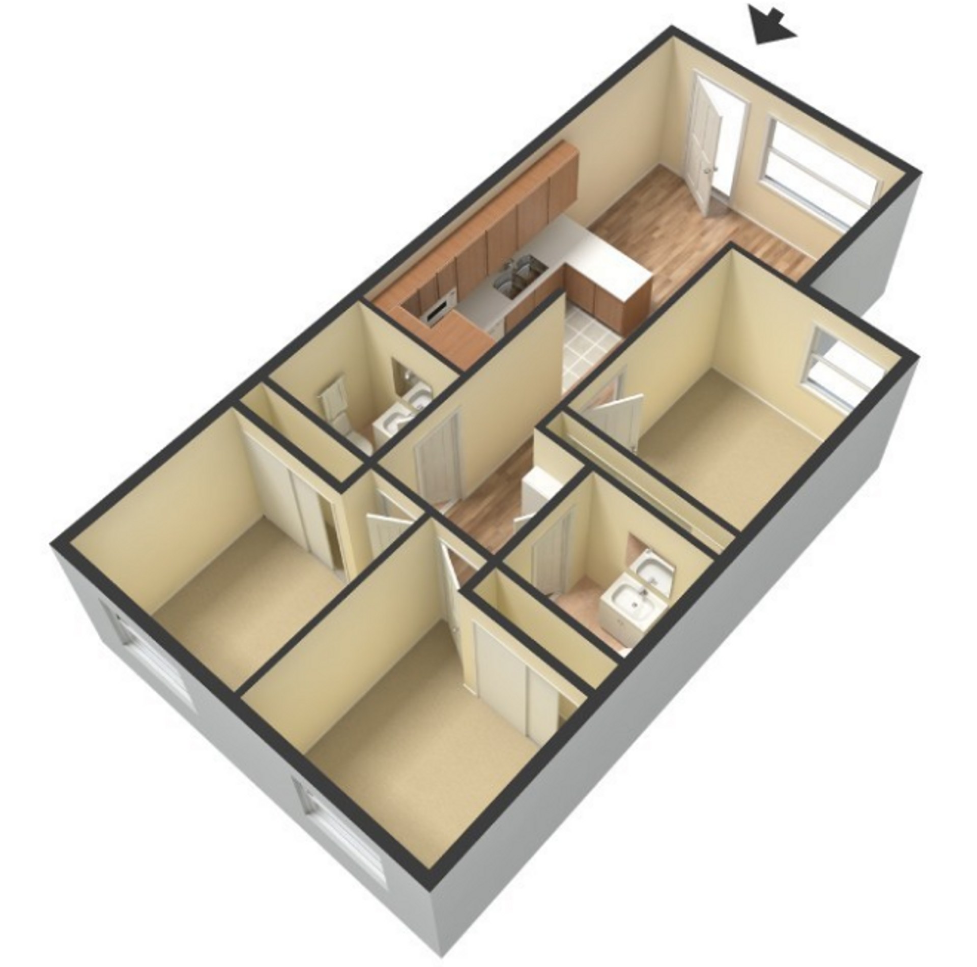 Hardy Avenue Apartments – 3 beds, 2 baths, $1165