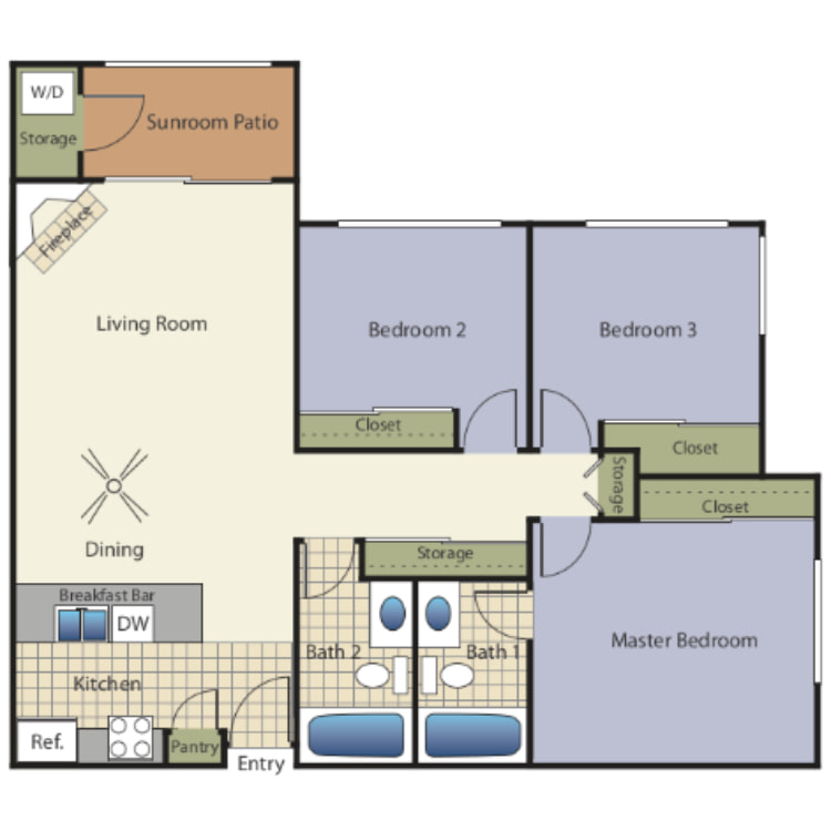 Elán Cardiff by the Sea Apartment Homes – 3 Bedrooms 2 Baths 32A