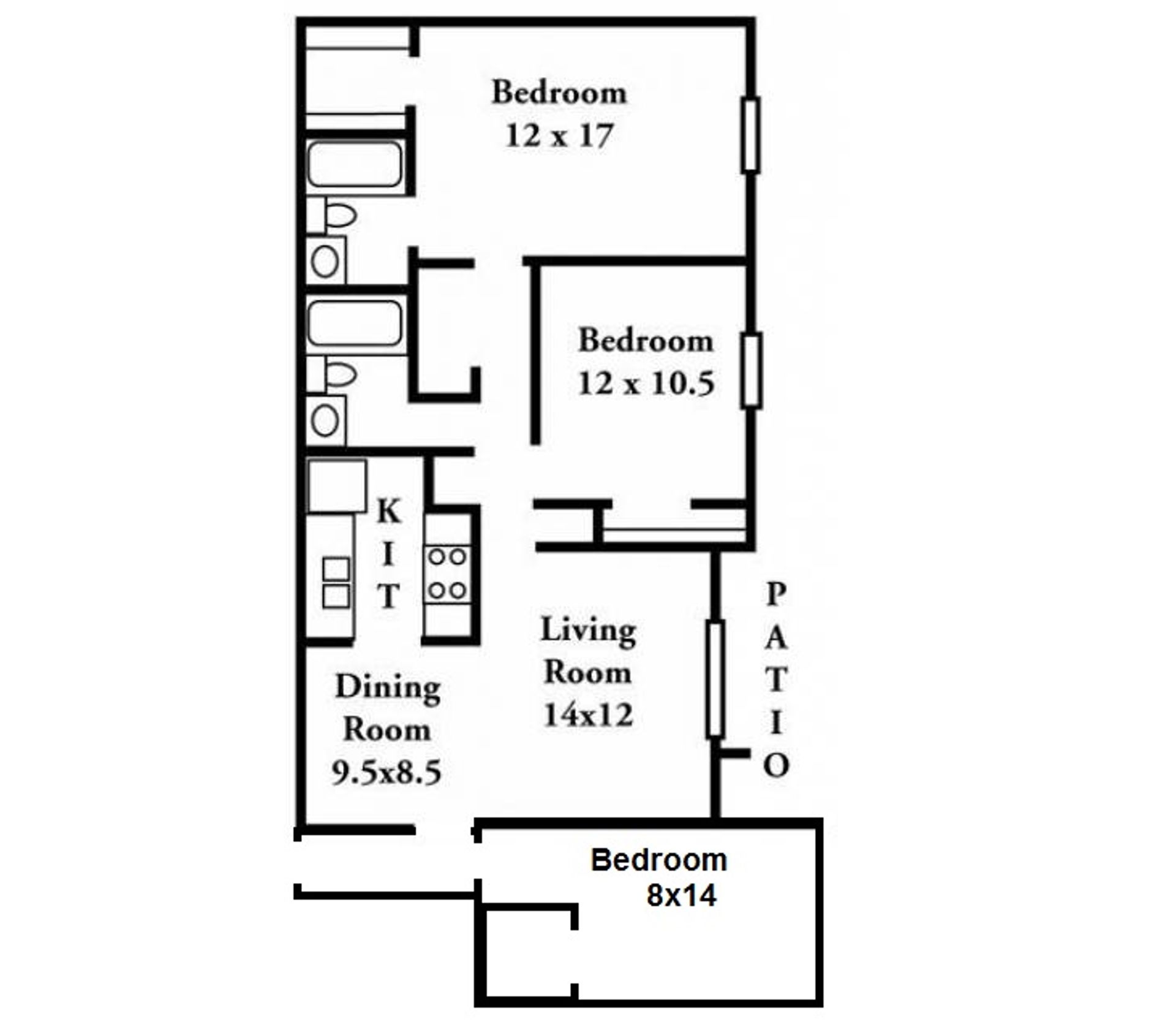 Willow Oaks – 3 beds, 2 baths, $1675
