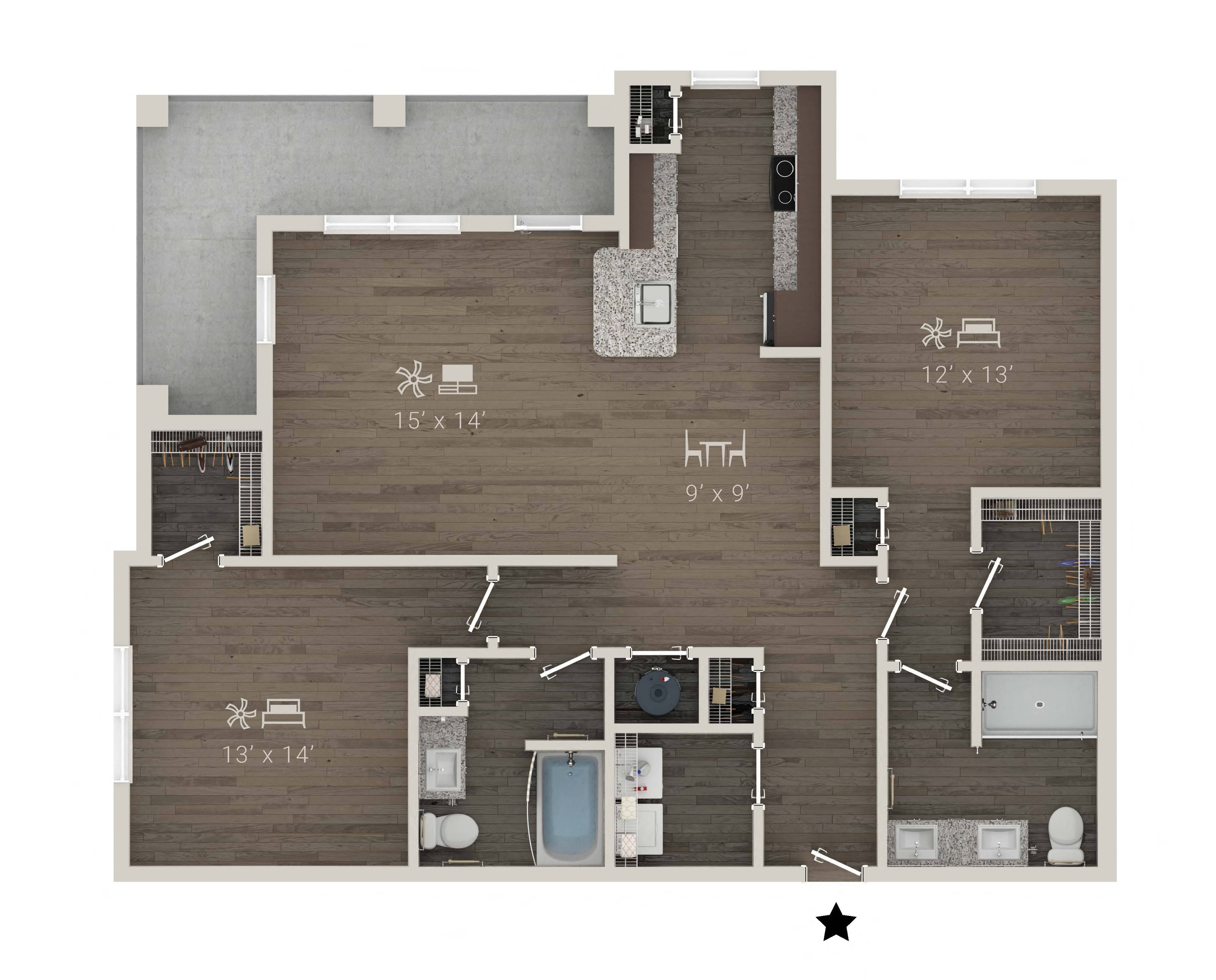 Solay Cape Coral Apartments – 3-102