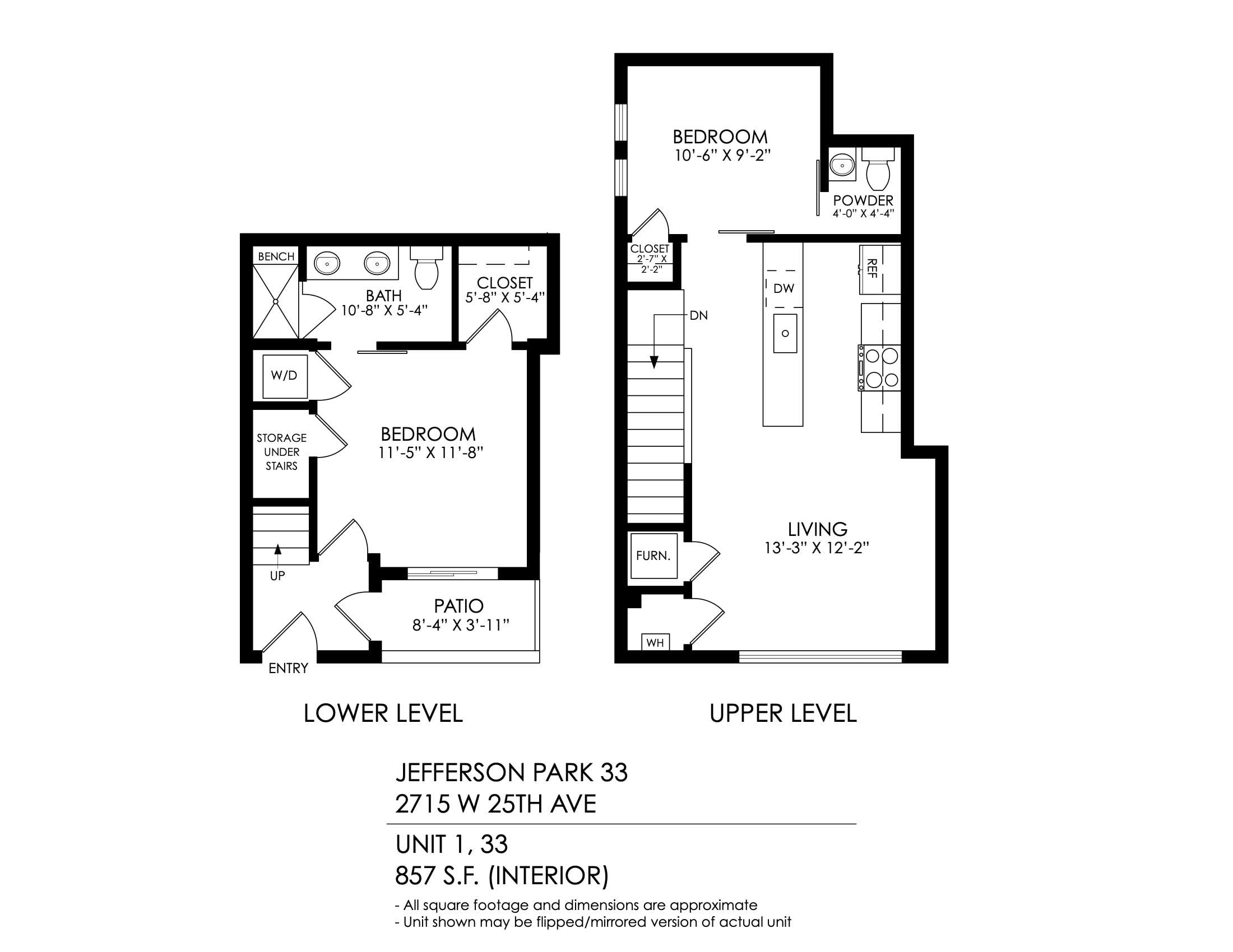 Jefferson Park 33 – 2 Bedroom, 1.5 Bath