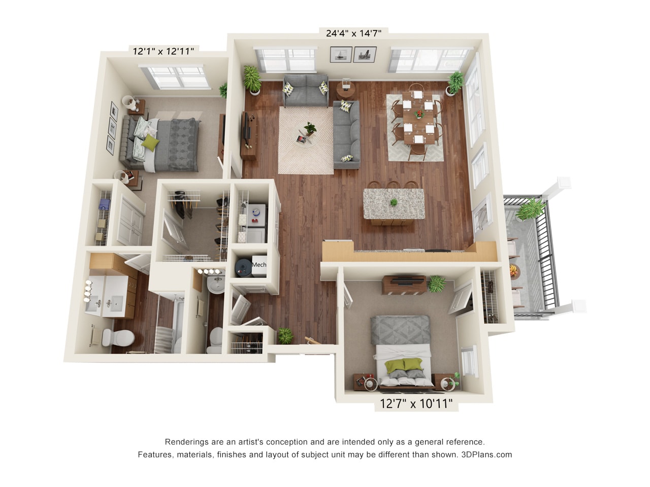 Senior & Affordable Housing – Haven at Congaree Pointe 55+ Apartments – Two Bedroom B4