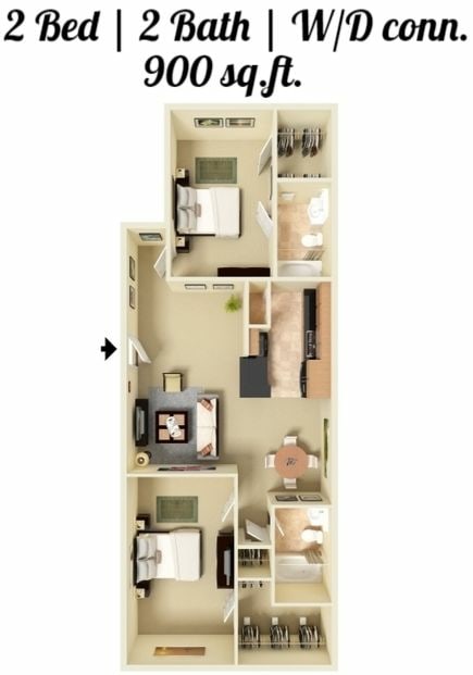 The Establishment at 1800 Apartments – 1-104