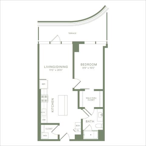 Albion Music Row – 1 bed, 1 bath, $2578