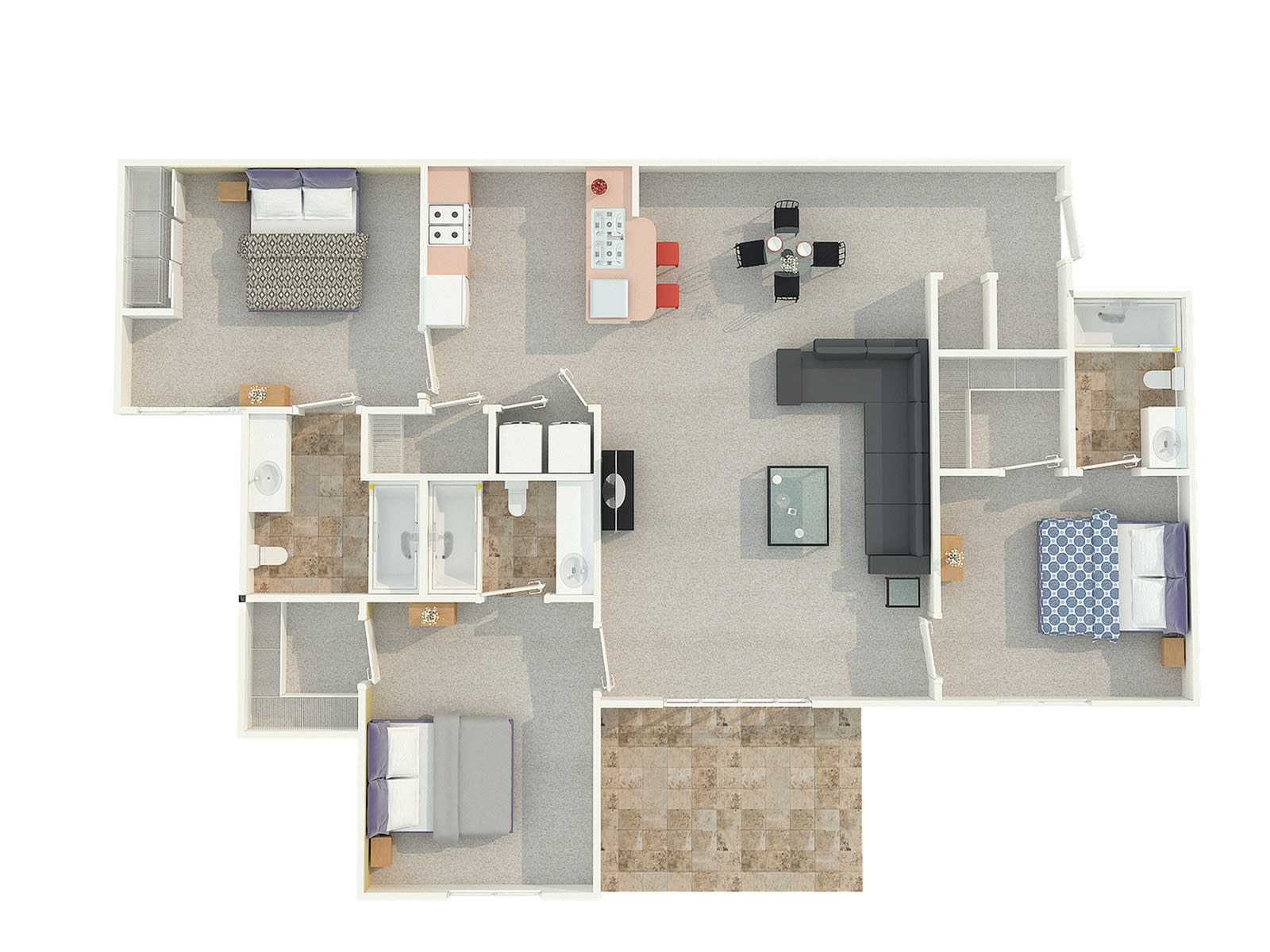 Village Green – Private - Priced By Bed