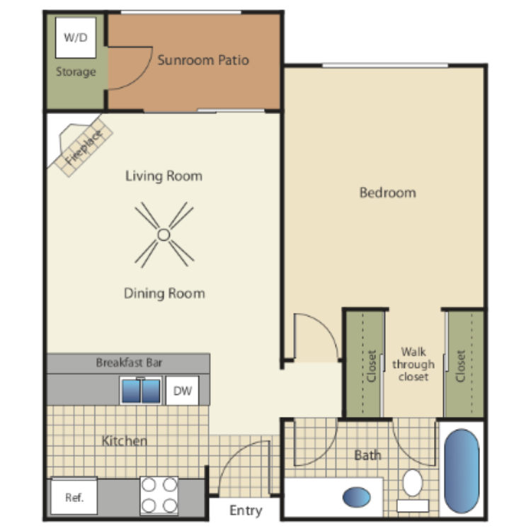 Elán Cardiff by the Sea Apartment Homes – 1 Bedroom 1 Bath 11A