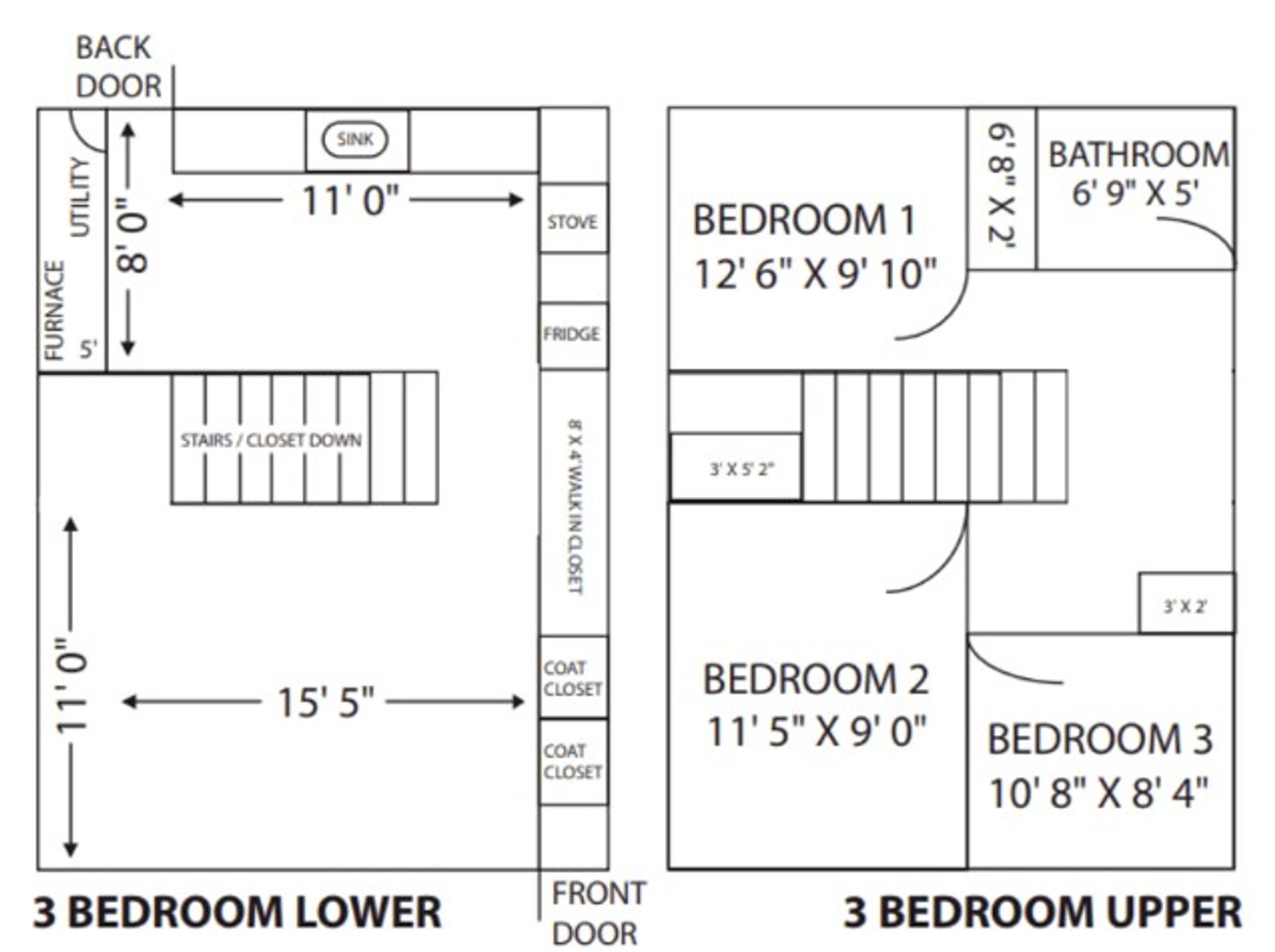 Donovan Townhomes – 3 beds, 1 bath, $1675