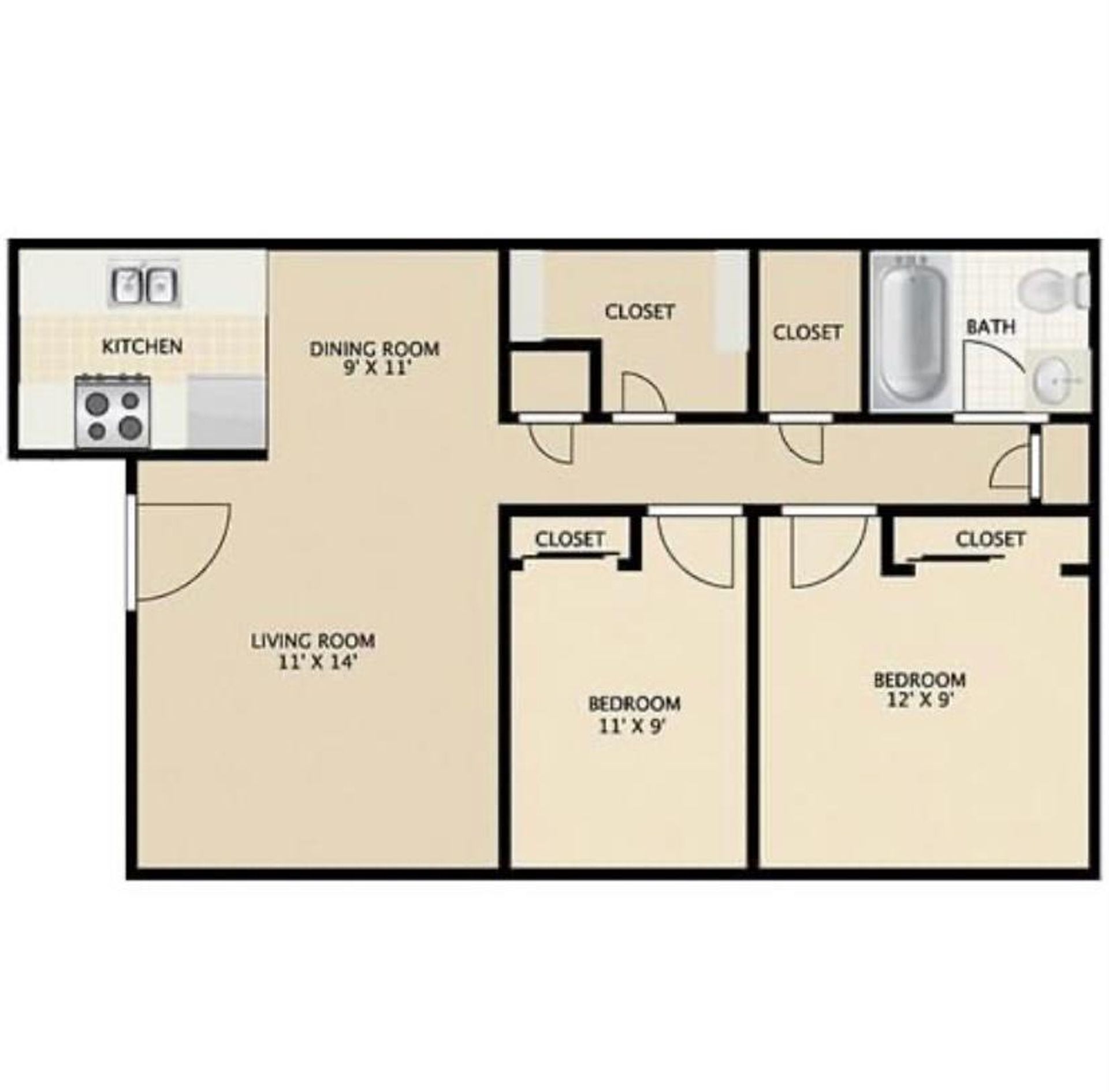 Sky Landing Apartments – 2 beds, 1 bath, $1375