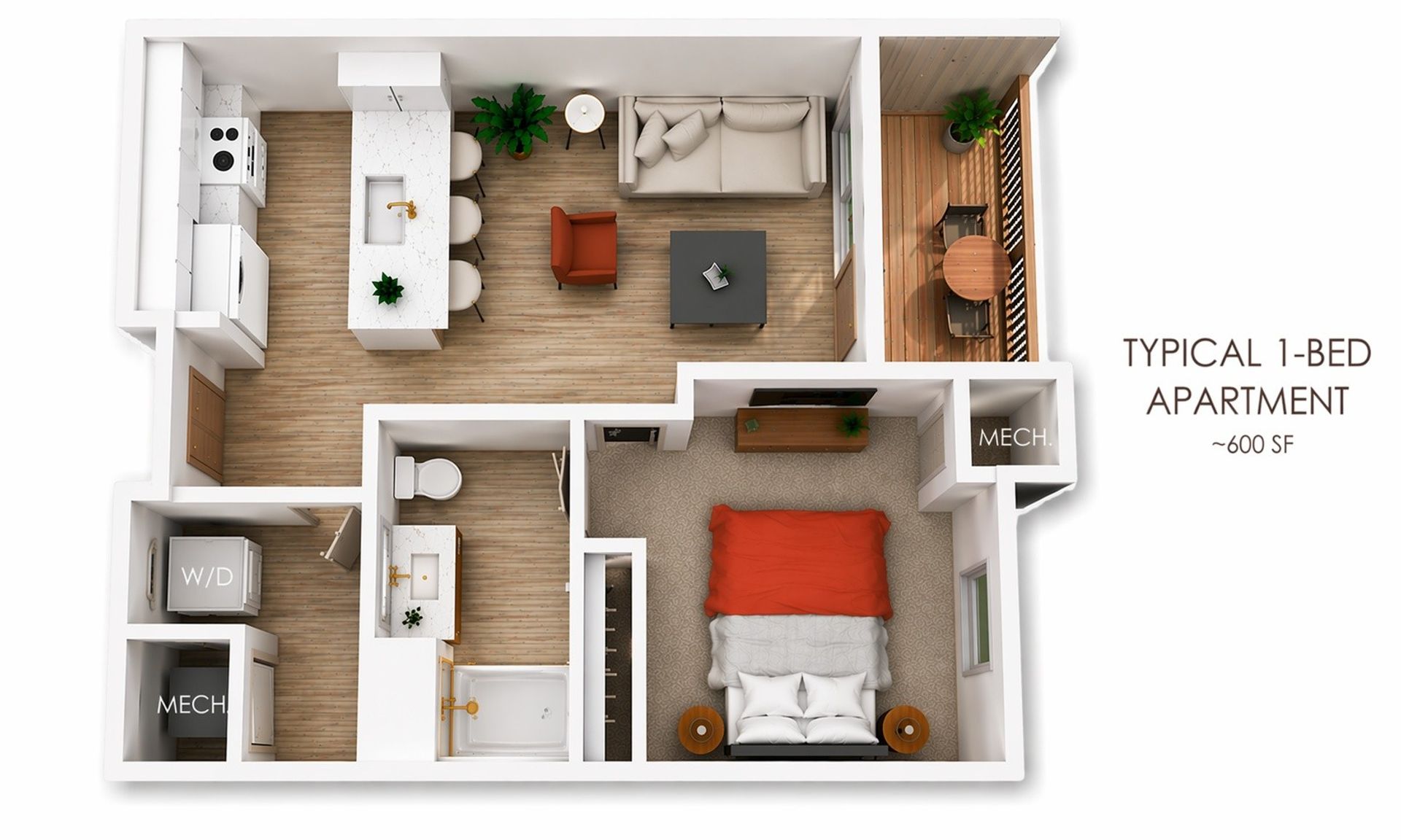 1621West Apartments – 1 bed, 1 bath, $1100