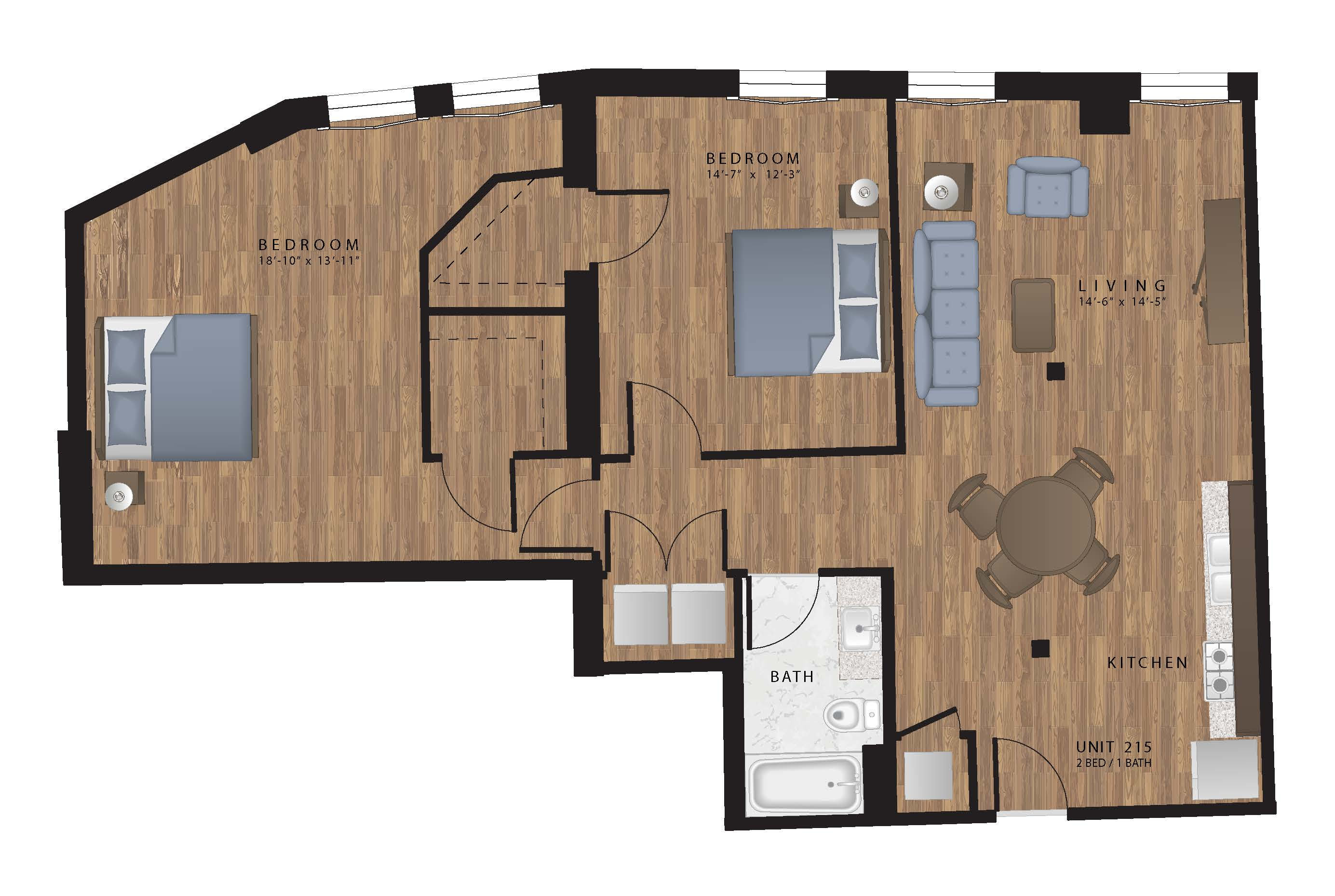 Lemann Art Lofts – 2 Bedroom