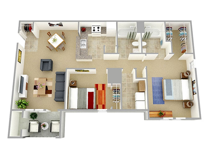 Foxridge – Two Bedroom Two Bathroom 45%