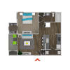 Floor plan: 1 Bedroom B