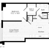 Floor plan: 1 BR 1K