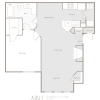 Floor plan: Cypress Upstairs 1 Bed 1 Bath