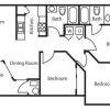 Floor plan: 3 Bedroom 2 Bath