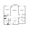 Floor plan: Two Bedroom/Two Bath (2C-A) Balcony