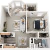 Floor plan: A2 One Bedroom with Morning Room