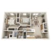 Floor plan: 2 Bedroom Corner