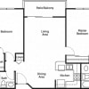 Floor plan: Two-Bedroom Two-Bath 897