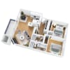 Floor plan: 2x2 B