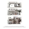 Floor plan: One Bedroom Loft (tri-level)