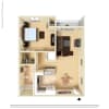 Floor plan: Large 1 Bed 1 Bath