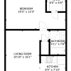 Floor plan: 1 bed 1 bath