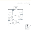 Floor plan: Two Bedroom + Den C2