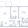Floor plan: 2 Bedroom, 1 Bath (816 sqft.)