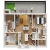 Floor plan: 2 Bedroom Duplex