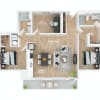 Floor plan: Peak Two Bed Plus Den