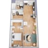 Floor plan: 1 Bed 1 Bath F
