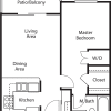 Floor plan: One-Bedroom One-Bath
