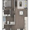 Floor plan: 1BD, 1BTH C