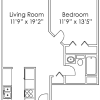 Floor plan: 1 Bedroom C