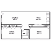 Floor plan: 2 Bedroom, 1 Bathroom