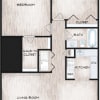 Floor plan: Single Story Townhome - 2B/1B