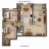 Floor plan: 2 Bedroom