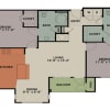 Floor plan: 2 Bedroom, 2 Bath 1215 sqft B1