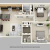 Floor plan: 2 Bed 1.5 Bath with Washer Dryer