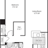 Floor plan: One Bedroom 819