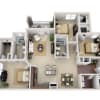Floor plan: 3 Bed 2 Bath