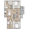 Floor plan: B3-2BD/2BA