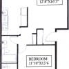 Floor plan: 1 Bedroom, 1 Bath
