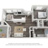 Floor plan: 1 bedroom 1 bath