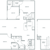 Floor plan: Three Bedroom Two Bath (1618 SF)