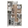 Floor plan: 3 BED, 2 BATH - 2216 SF