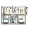 Floor plan: 2Bed 1Bath