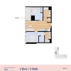 Floor plan: 2x2 C - Balcony